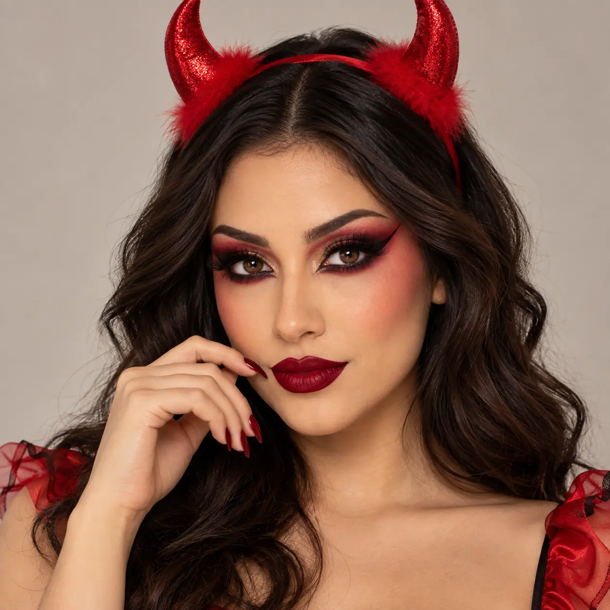 Maquillaje de Halloween fácil y sencillo diabla